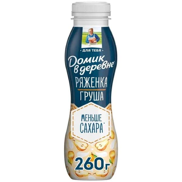 Ряженка с грушей Домик в деревне 2.1%, 260г