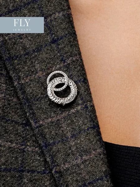 FLY jewelry Брошь ювелирная Серебро родированное