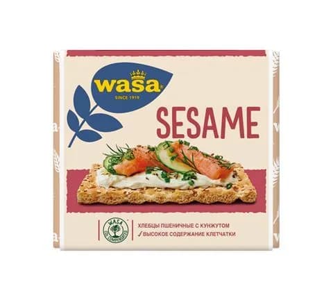 Хлебцы пшеничные WASA с кунжутом, 200г, 5 штук