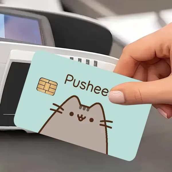 Пушин Персонаж Pusheen Наклейка на банковскую карту, водостойкая антицарапинная защитная
