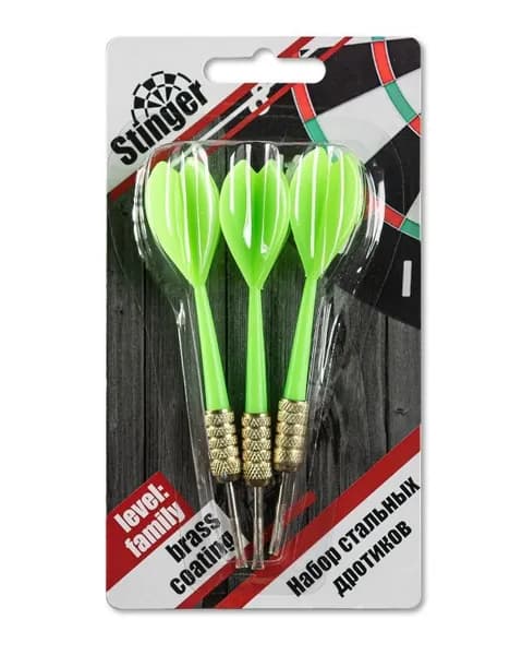 Дротики для дартса Stinger, 3шт., уровень-начальный, сталь, покрытие латунь, вес 8г