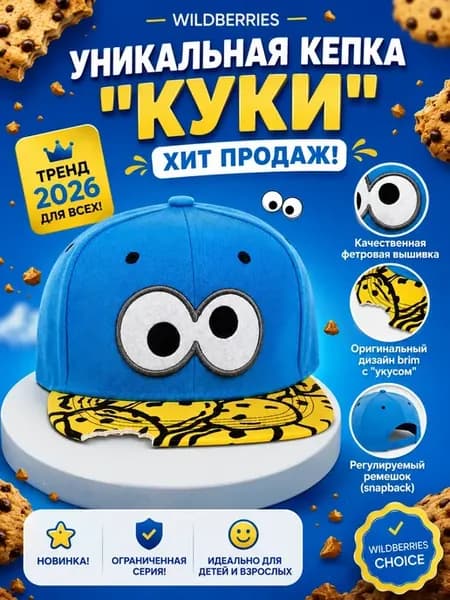 Бейсболка детская с прямым козырьком