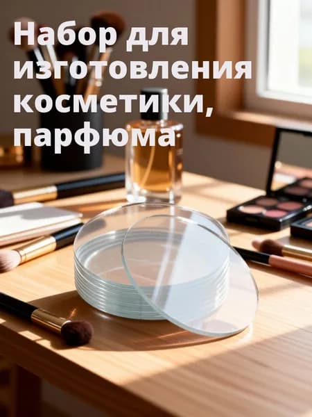 Круглые зеркальные стекла белого цвета из стекла для макияжа в наборе из 10 штук