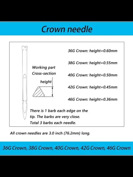 Иглы-кронштейны для валяния волос 500 шт. 36G Crown