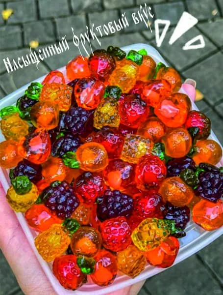 Мармелад жевательный Халяль, "Фрукты 3D" со вкусом ананаса, винограда, клубники, яблока и мандарина 150гр Лаззат/Подарок детям