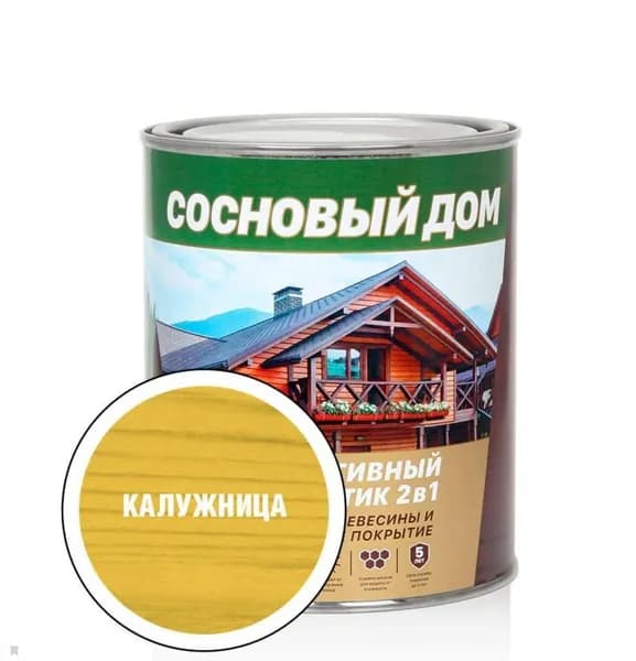 СОСНОВЫЙ ДОМ пропитка декоративно-защитная для древесины калужница (0,8л )