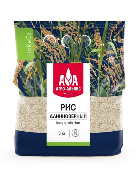 Рис белый длиннозерный Агро-Альянс HoReCa 3кг