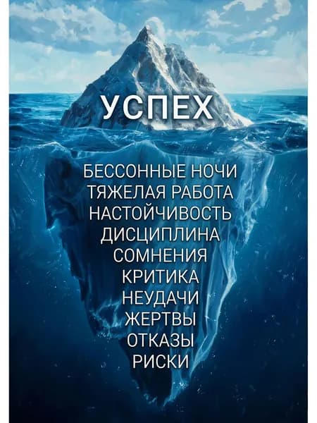 Постер "Цена Успеха". Мотивация. А4 (21*30) см. В ламинации