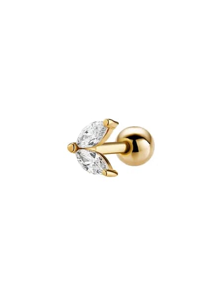 Серьга для пирсинга из серебра 925 с сияющими фианитами Ариэль