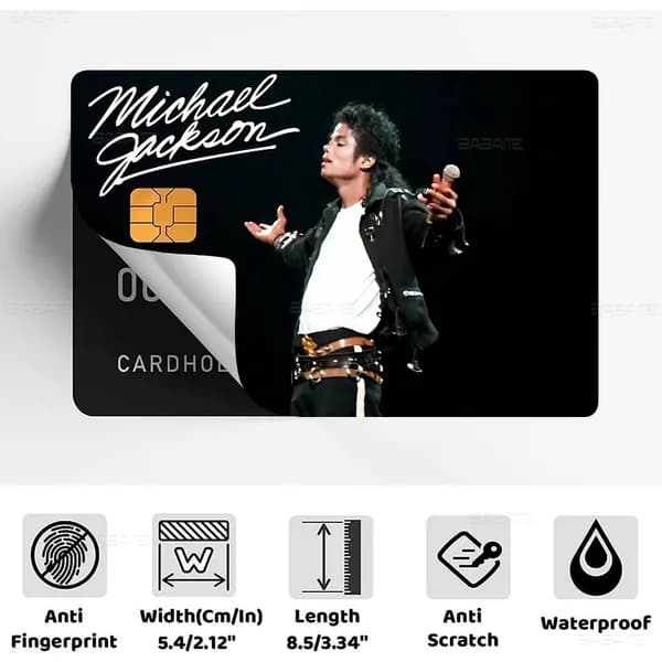 Майкл Джексон Исполнитель Michael Jackson Наклейки на банковские карты, антипыльная водостойкая универсальная