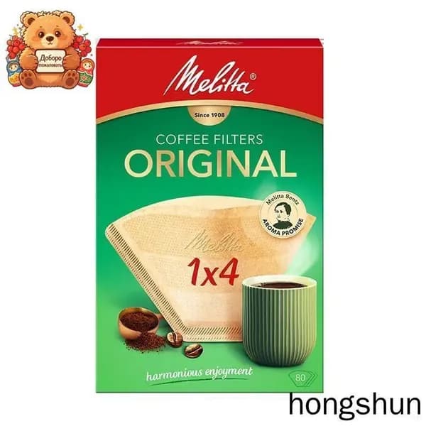 Фильтры для кофе Melitta 1x4, натуральная бумага, коричневые, 80 шт.