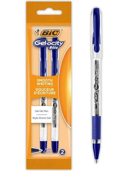Гелевая ручка BIC GELOCITY, синий цвет, набор 2 шт.