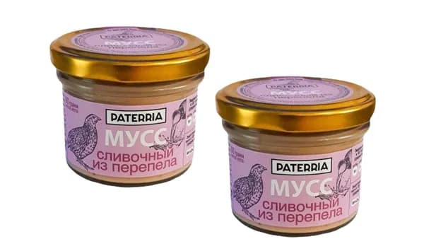 Мусс PATERRIA сливочный из перепела 90г*2шт.