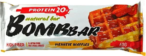 Батончик Bomb Bar неглазированный со вкусом Венские вафли 60г