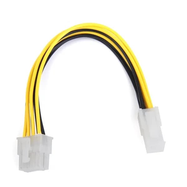 Переходник питания процессора CPU ATX 4pin на EPS 8pin 1 шт. медный