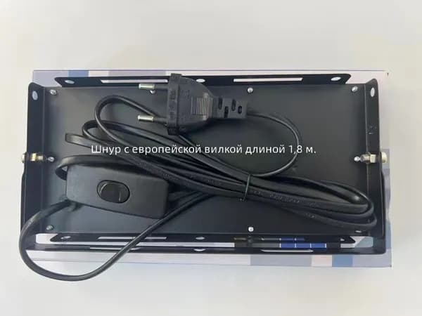 Светодиодный прожектор 100 Вт с евророзеткой 1.8 м и выключателем, 220 В, белый свет 6500 К, уличный водонепроницаемый IP65