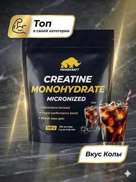 Креатин моногидрат Creatine Monohydrate со вкусом Кола (Cola), дойпак 500 г