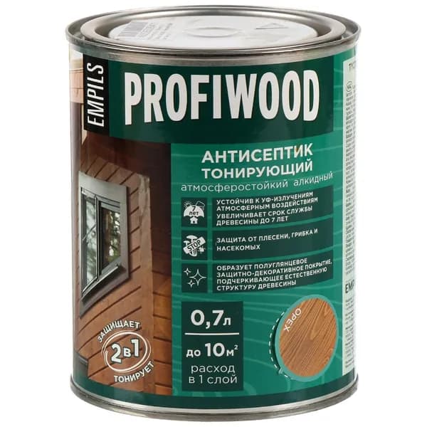 Антисептик Profiwood тонирующий для дерева орех 0.6 кг алкидный защита от плесени и УФ