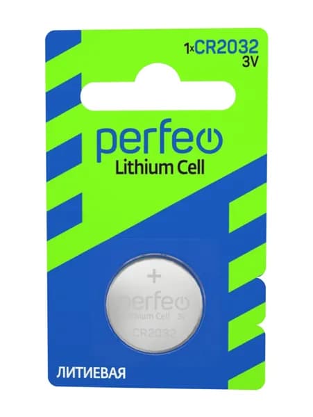 Батарейка Perfeo CR2032, 3В, литиевая, 1 шт