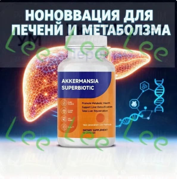 Аккермансия Супербиотик 60 капсул для здоровья печени, детокса и метаболизма с расторопшей и артишоком CO4140