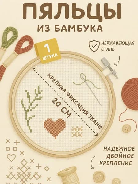 Пяльца для рукоделия,диаметр 20см из дерева