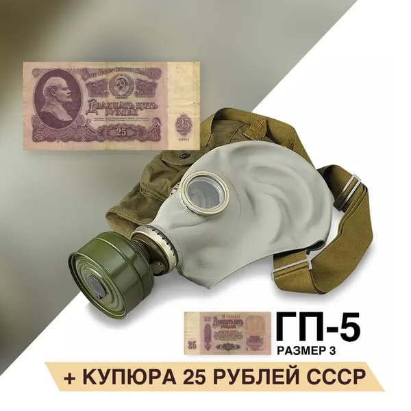 Противогаз ГП-5 (с купюрой 25 рублей) размер 3