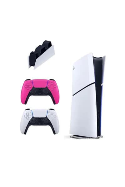 Игровая приставка Playstation 5 Slim Digital, 825 ГБ, станция для зарядки, розовый геймпад