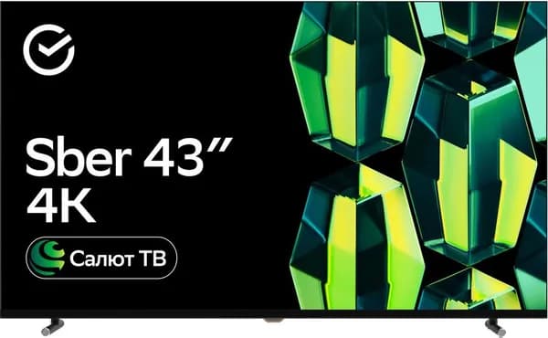SBER Телевизор SDX-43U4124 43" 4K UHD, черный