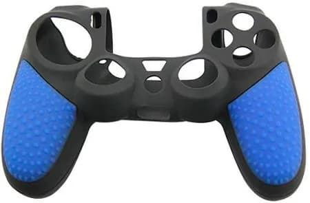 Силиконовый чехол Non-Slip для DualShock 4 (черный с синими рукоятками)
