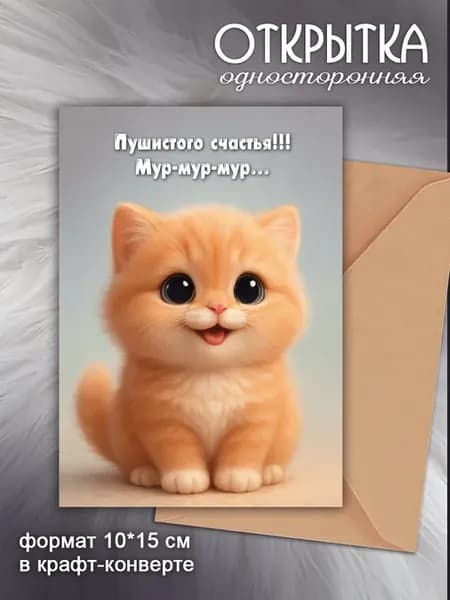 Милая открытка с пожеланиями в конверте