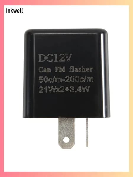 Регулируемое 2-контактное реле мигалки 12V для мотоциклетных поворотников, водонепроницаемое, простая замена стандартного реле. Настройка скорости 50 200 вспышек/мин под отвертку / универсальное