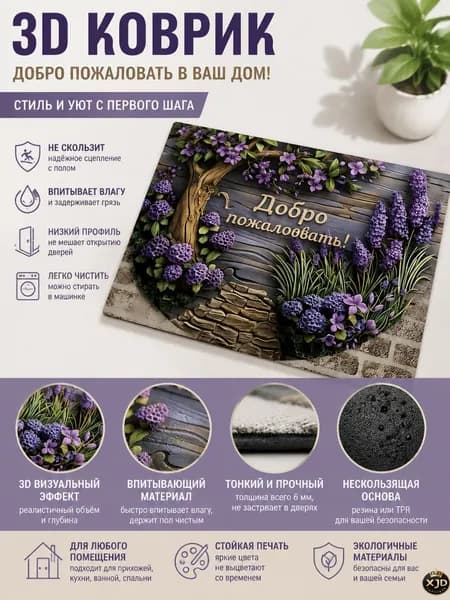 Коврик для ванной 40x60 см