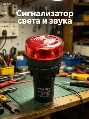 Индикатор светозвуковой AD16 22SM 220V красный