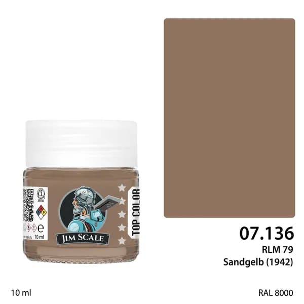 Спиртовая краска Jim Scale RLM 79 Sandgelb 1942, 10 мл