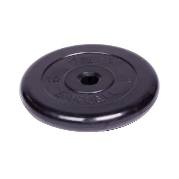 Диск обрезиненный MB Barbell d 31 мм чёрный 10,0 кг Atlet