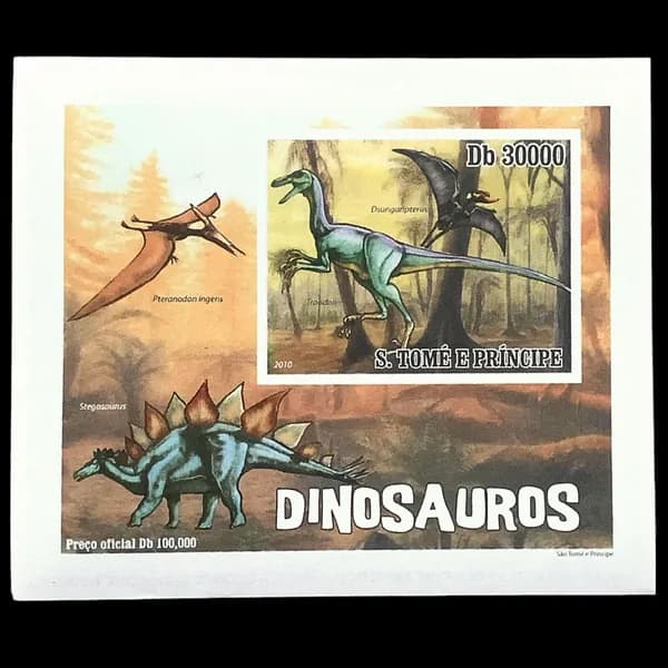 Блок Сан-Томе и Принсипи 2010 год. Динозавры Dsunganpterus