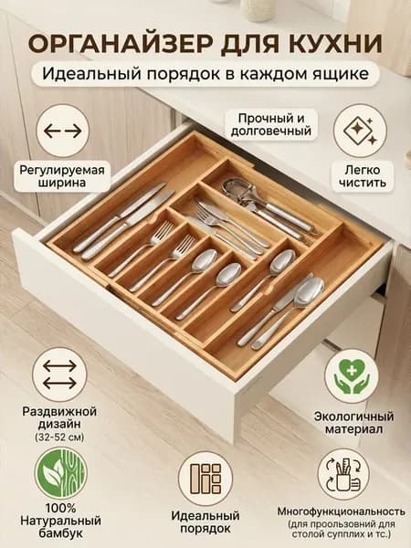 Лоток для столовых приборов в ящик на кухню