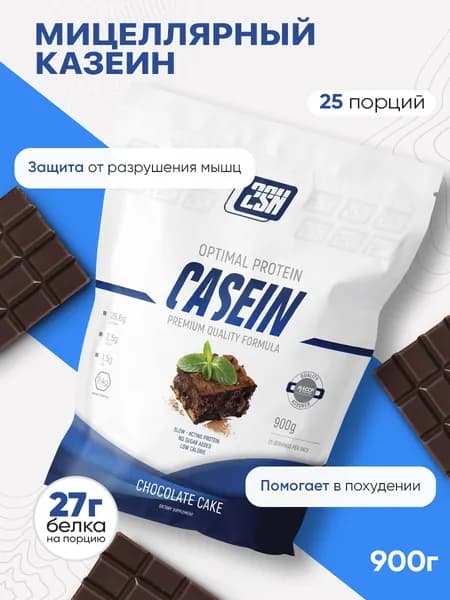 2SN Casein мицеллярный Казеин Протеин казеиновый с медленным усвоением (Шоколадный торт), 900 гр.