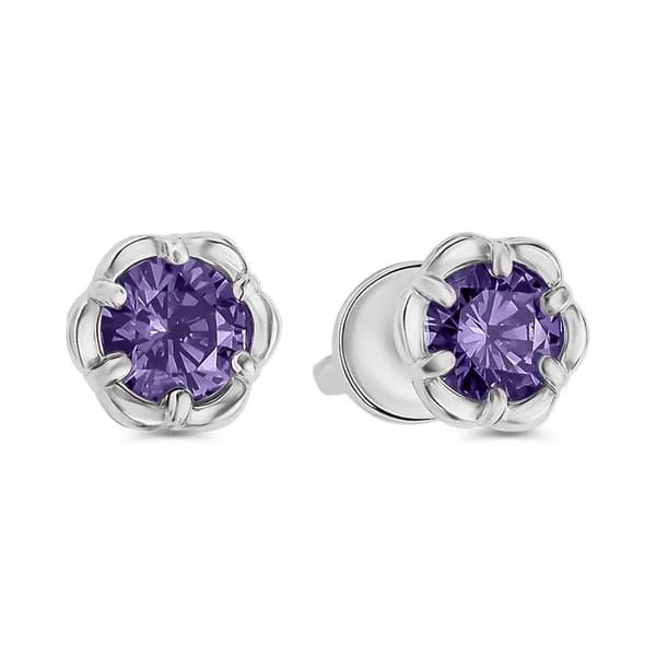 Серьги женские с фианитами серебро 925 пробы 585GOLD