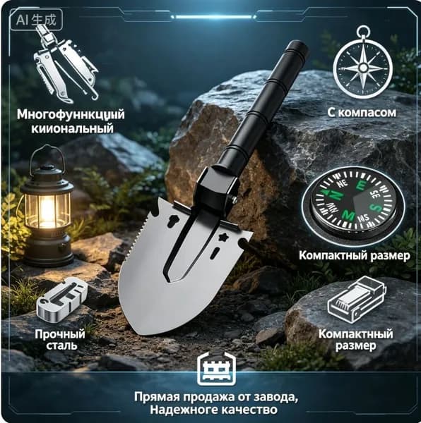 Лопата туристическая, 37 см