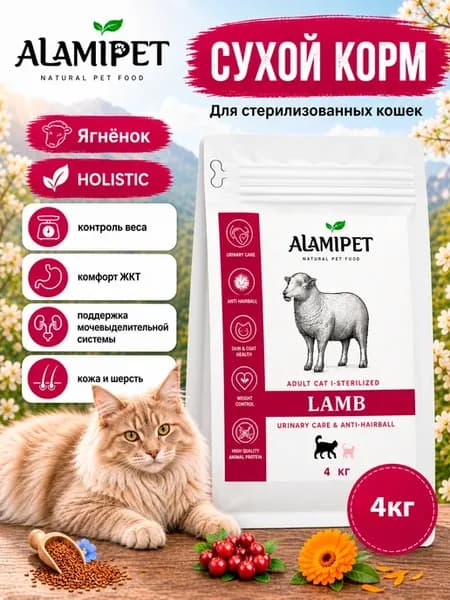 Сухой корм для стерилизованных кошек, 4 кг
