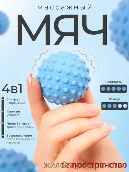 Массажный мяч для МФР голубой 5 см(голубой)