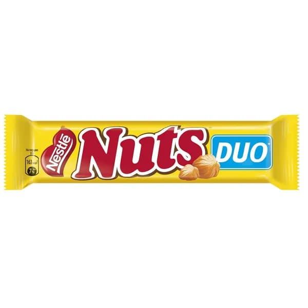 Nuts®. DUO. Конфета с фундуком. Шоколадный батончик с фундуком 66г
