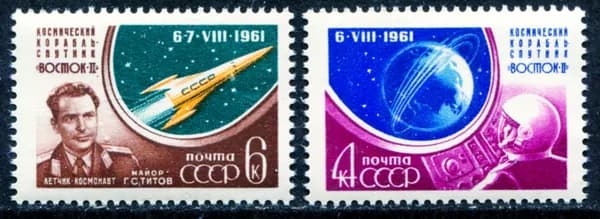СССР-1961. Космический полет Германа Титова. Серия из 2 марок. Негашеная