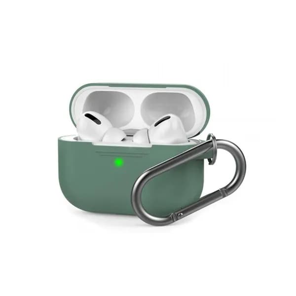 Чехол AirPods Pro силиконовый/ кейс для наушников Apple зеленый midnight green / противоударный