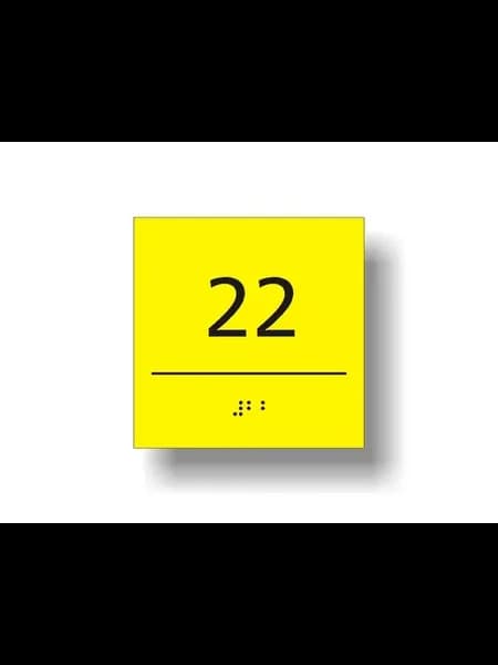 "Номер кабинета 22" табличка тактильная с шрифтом Брайля