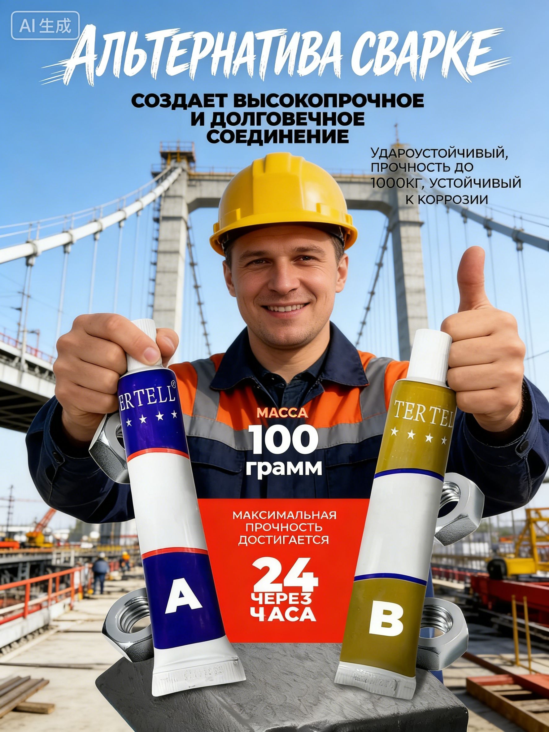 Mistiv7 Клей строительный 100 мл, 2 шт.