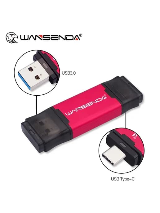 флешка 32GB 2-в-1 USB 3.0 Type-C Red