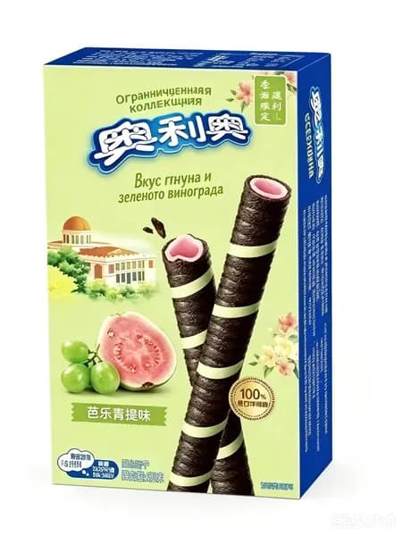 Oreo Хрустящие рулеты с какао Вкус гуавы и зелёного винограда,2 коробка