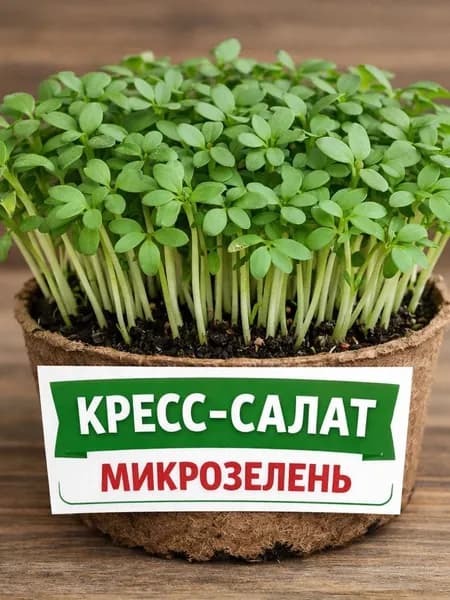 Микрозелень кресс салат, семена, 4г